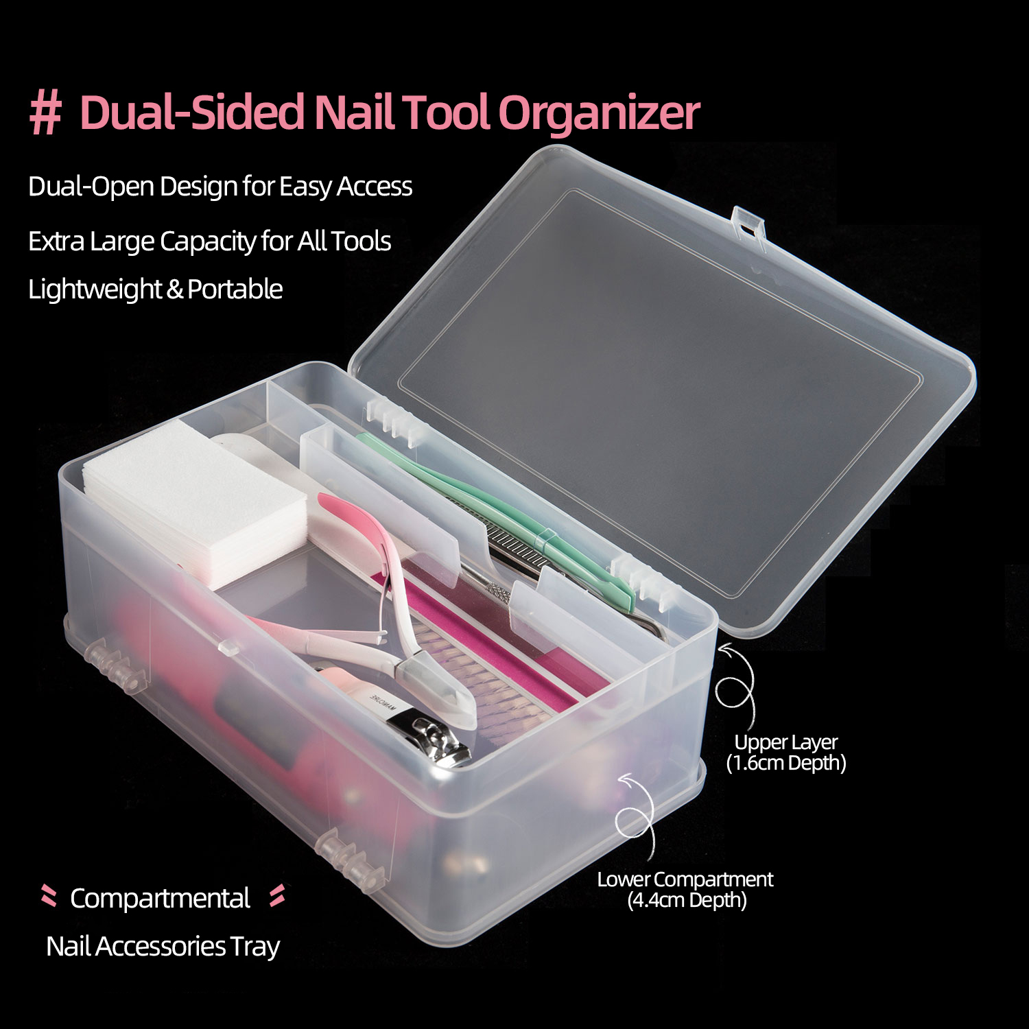 File Cabinet - Dual-Open 2-Tier Super Capaciteit Pp Opbergdoos