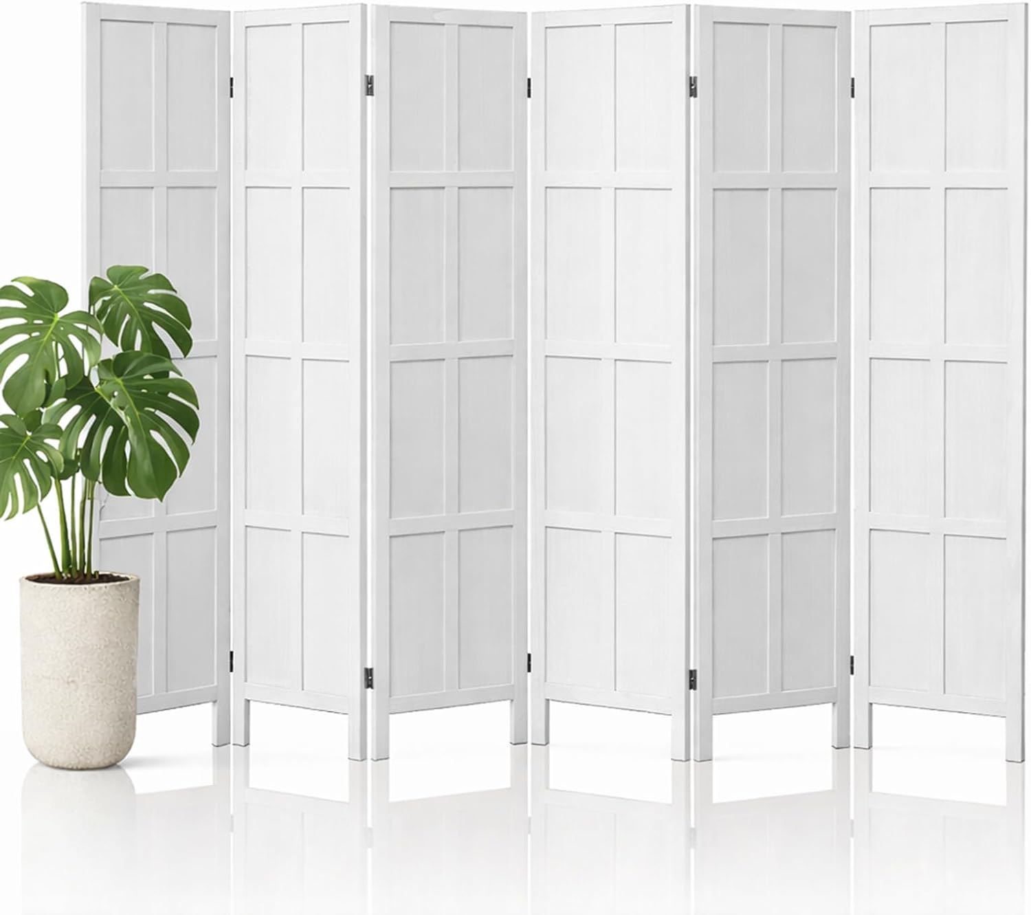 Partition Screen Divider - 6-delige houten kamerverdeler en opvouwbaar privacy-scherm