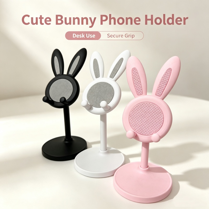 Standing Desk - Schattige Bunny-telefoonstandaard Verstelbare bureautelefoonhouder Antislip Draagbaar