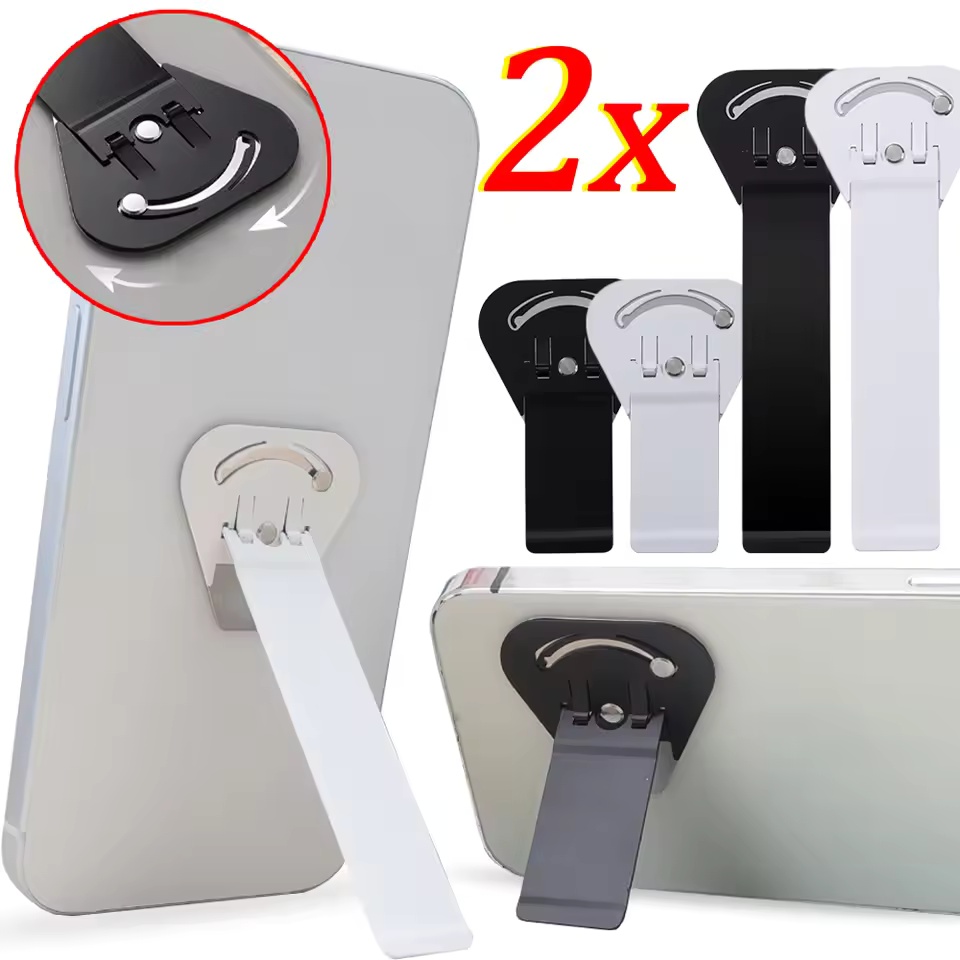 Mobile Pedestal Cabinet - Roestvrijstalen draaibare telefoonhouder met kleefstuk, opvouwbare