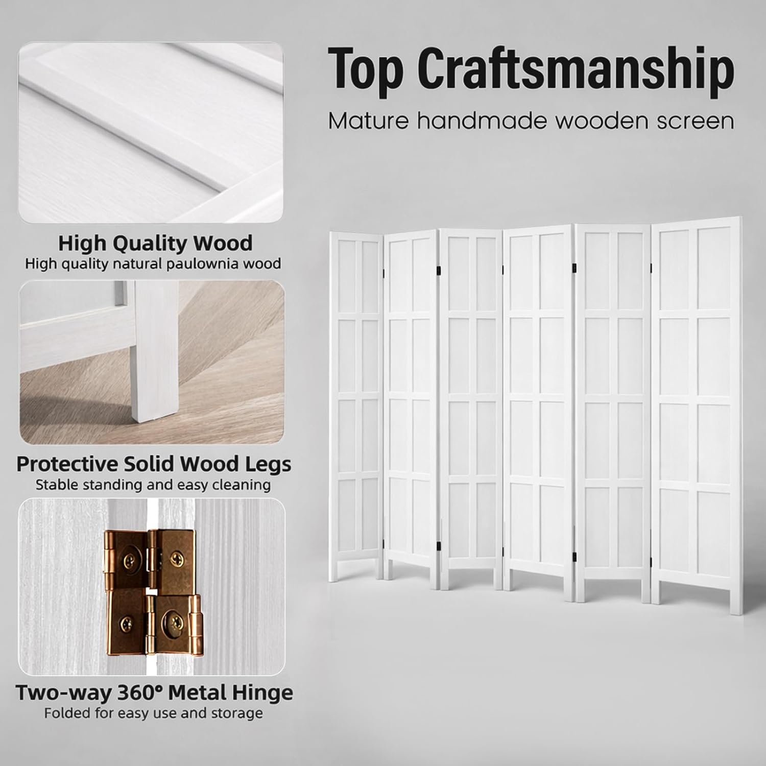 6-delige houten kamerverdeler  - Partition Screen Divider recensie en prijs
