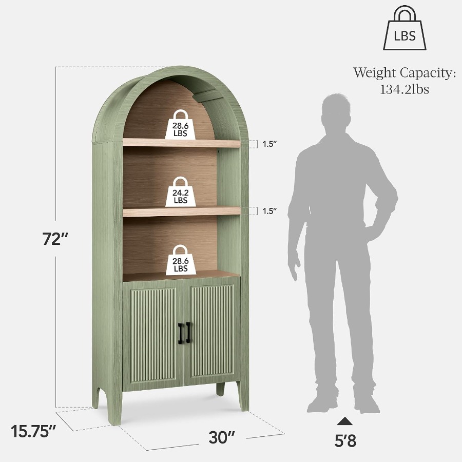 72 inch hoge, gebogen keukenka - Bookshelf recensie en prijs