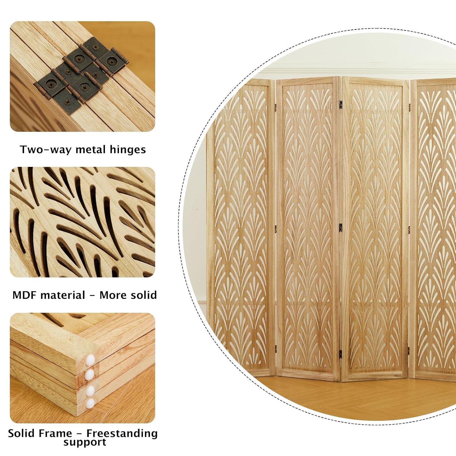 1,70m Vouwbare Houten Scheidin - Partition Screen Divider recensie en prijs